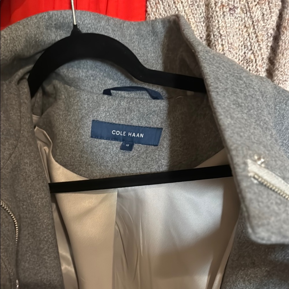 Cole Haan Gray Wool Blend Pea Coat